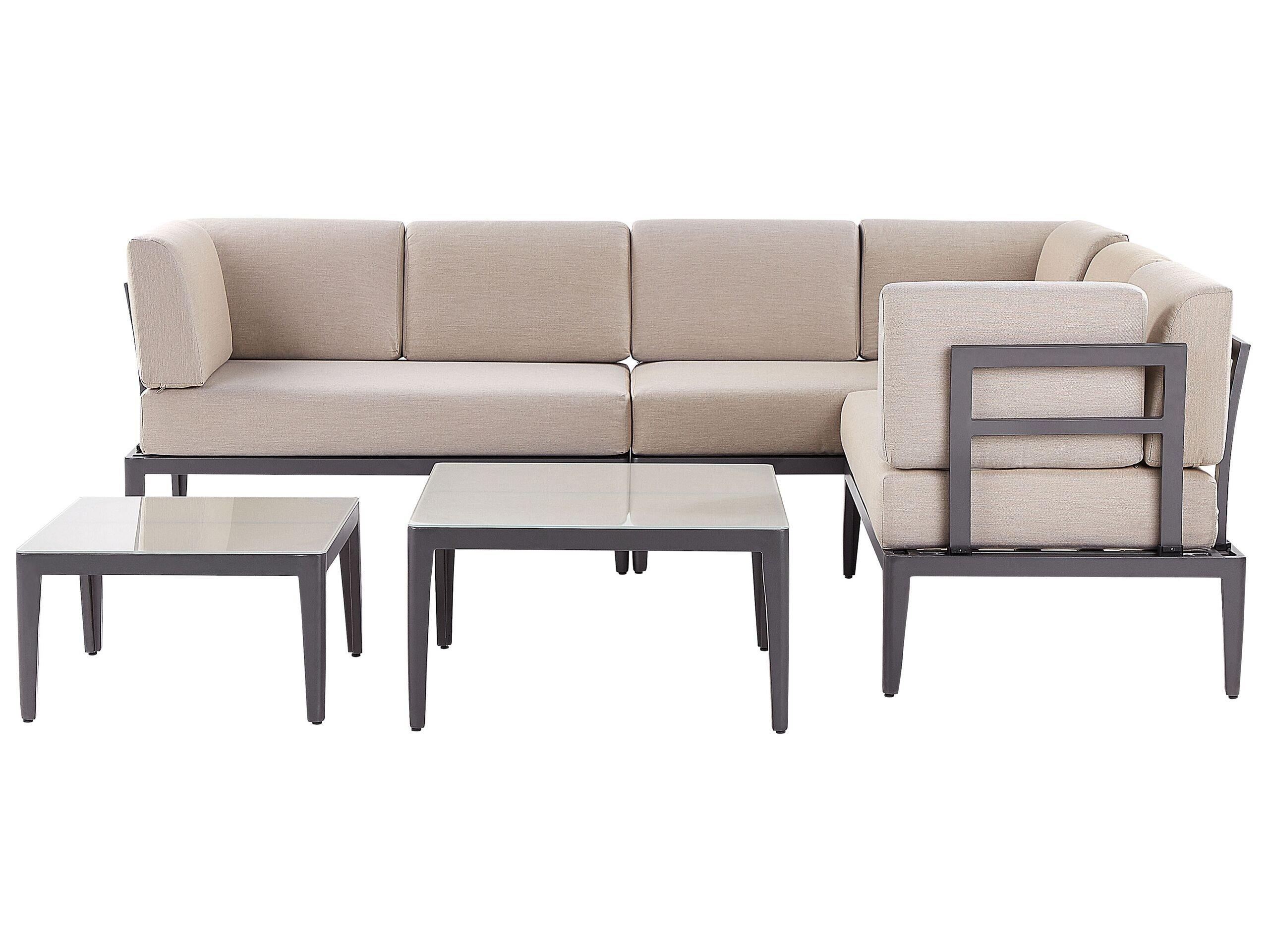 Beliani Set lounge pour jardin en Aluminium Moderne RIMA III  