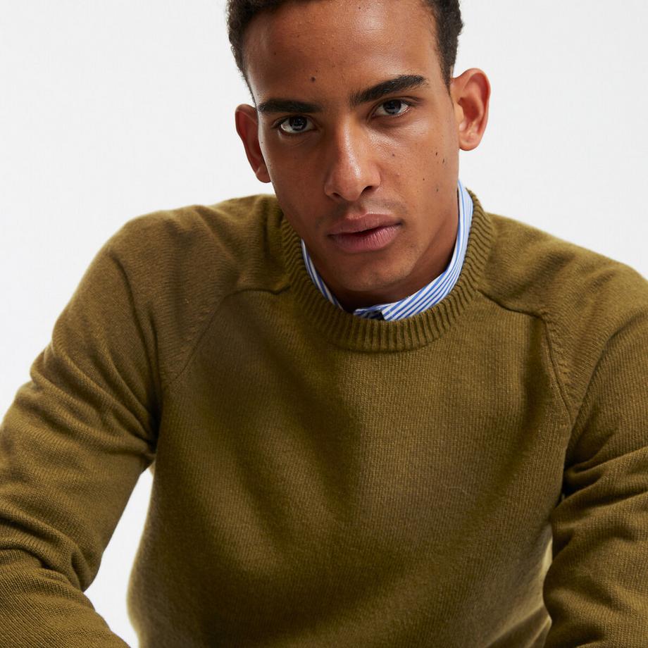 La Redoute Collections Pull col rond en lambswool  