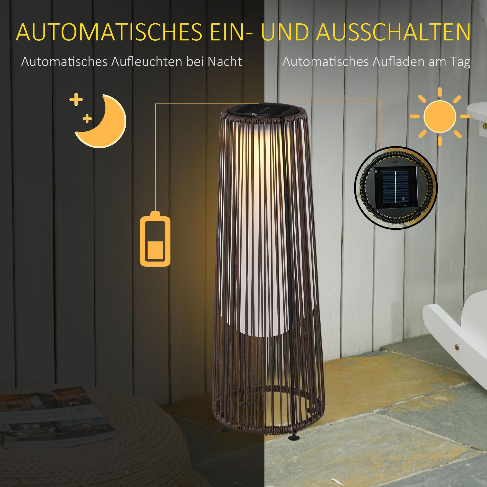 Outsunny Lampe solaire en rotin  