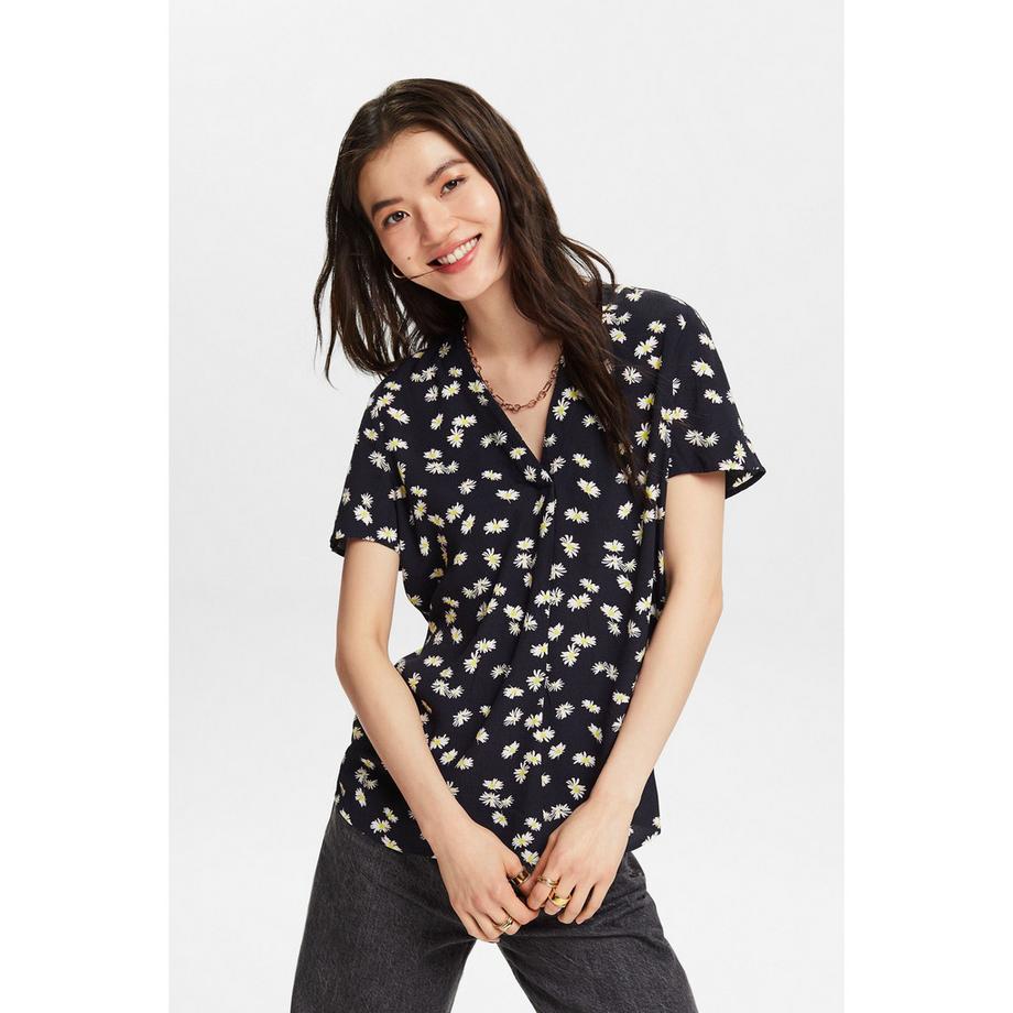 ESPRIT Camicetta con motivo floreale Maniche corte  