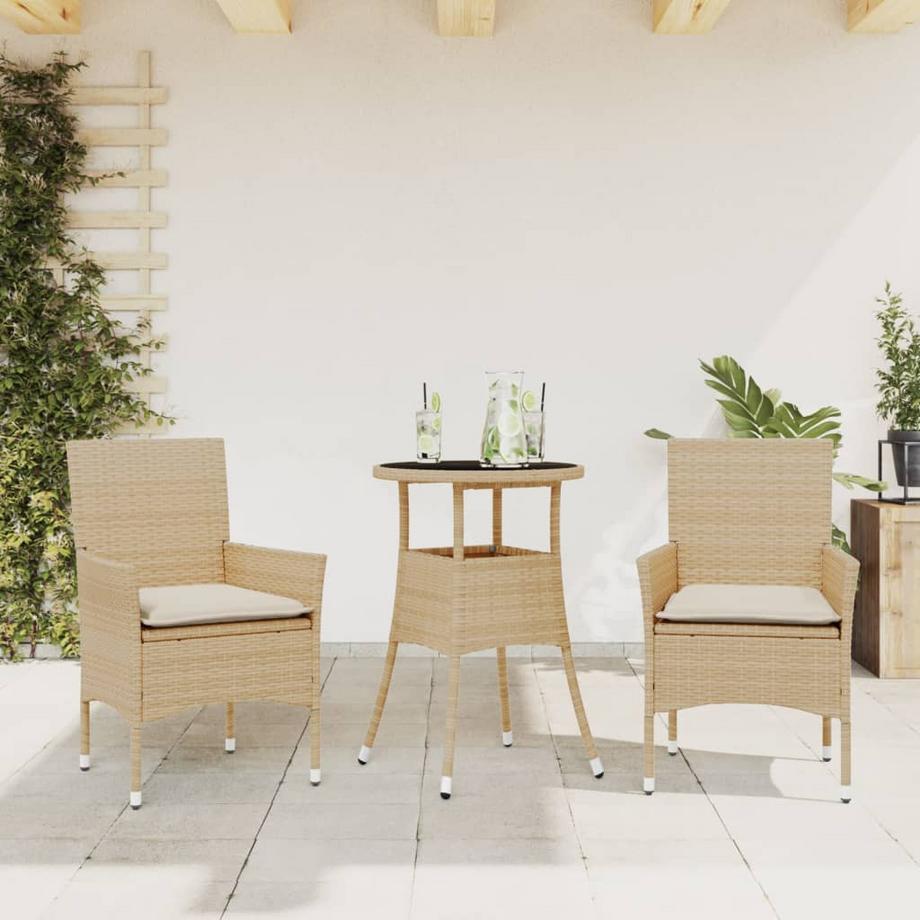 VidaXL Ensemble de salle à manger de jardin rotin synthétique  