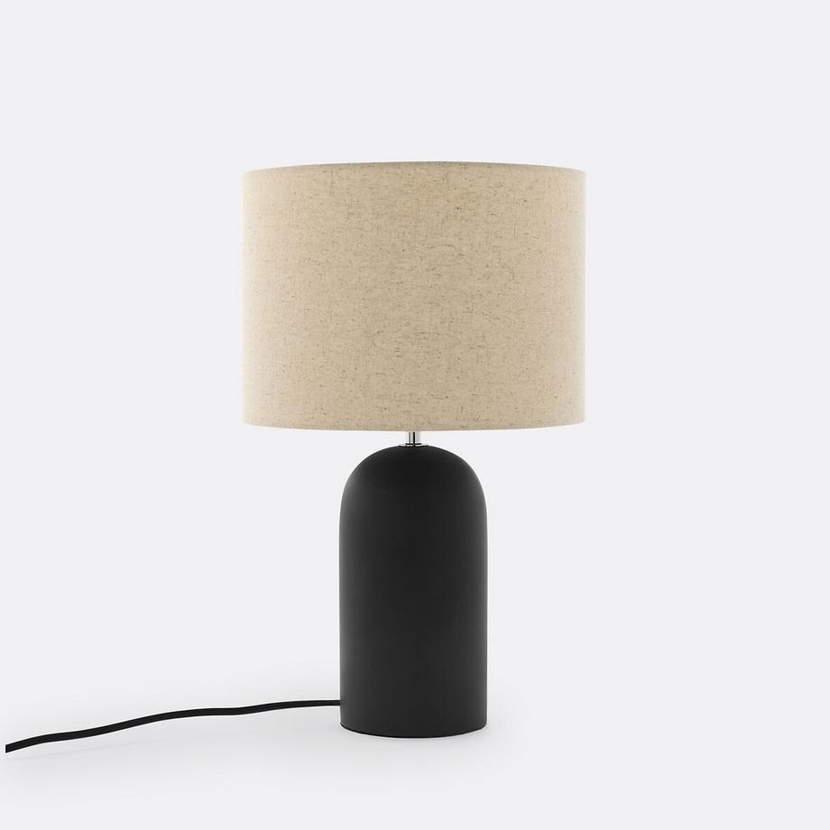 Lampe à poser béton et lin