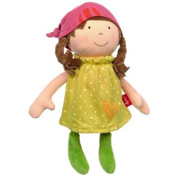 Sigikid poupée en peluche avec robe jaune - 24 cm