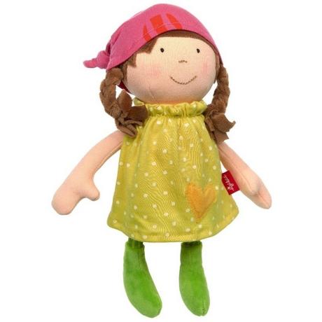 Sigikid  Sigikid poupée en peluche avec robe jaune - 24 cm 