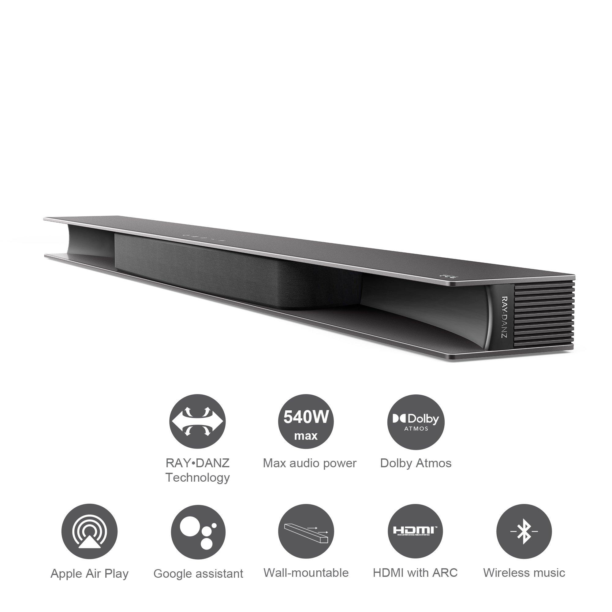 TCL  TCL 9 Series Soundbar TS9030 Dolby Atmos 3.1 con subwoofer wireless per TV compatibile con Google Assistant & Apple Airplay (tecnologia RayDanz, Chromecast integrato, HDMI ARC, kit montaggio a parete incluso, telecomando, tre modalità di suoo) 