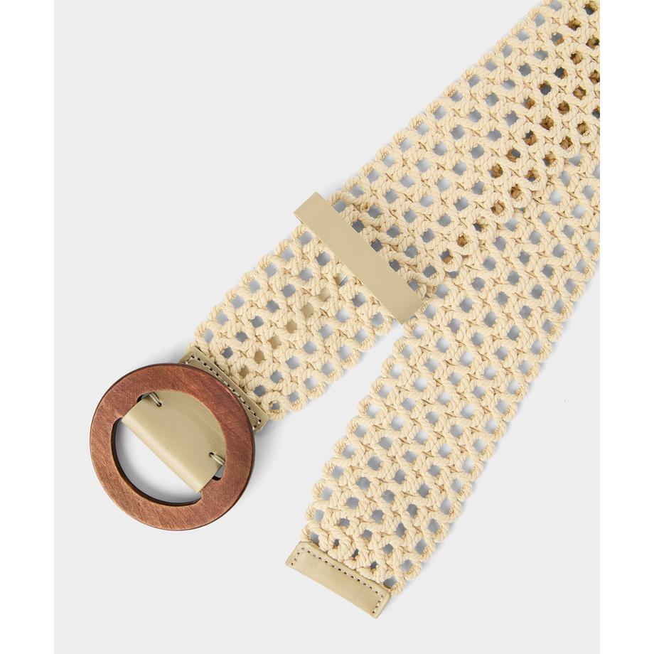 Joe Browns Häkelgürtel mit Holzschliesse  