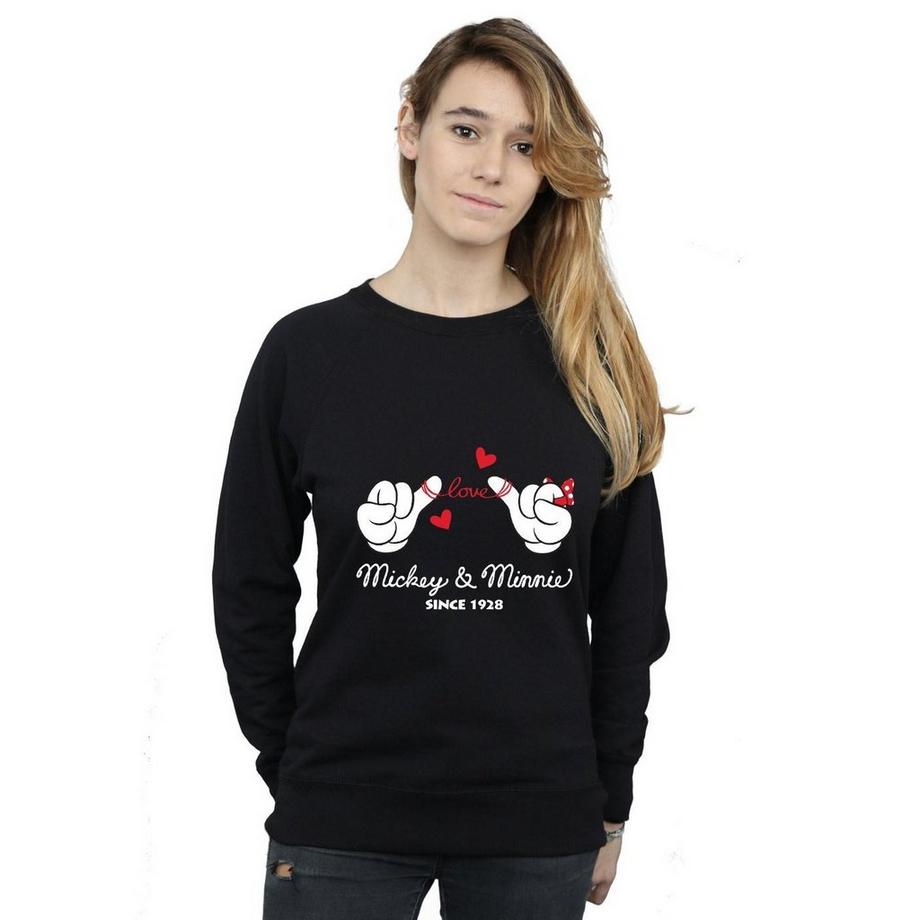 Disney Mickey und Minnie Love Grafikdruck Sweatshirt  