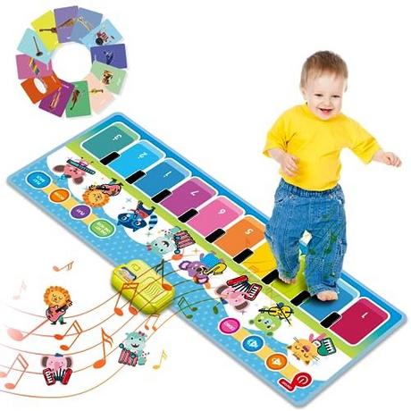 Activity-board  Tapis de piano, tapis de musique avec son de 8 instruments, tapis de danse pour enfants 