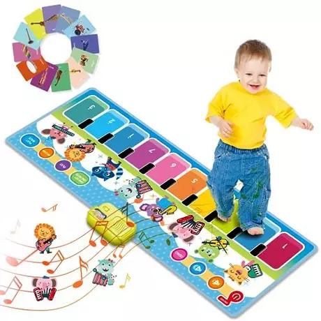 Activity-board Tapis de piano, tapis de musique avec son de 8 instruments,  tapis de danse pour enfants