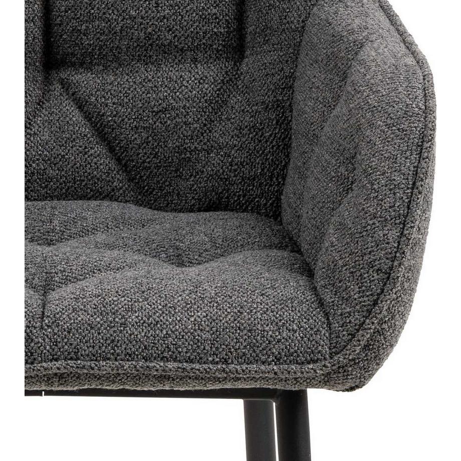 mutoni Sedia da pranzo con braccioli Shields grigio nero (1 pezzo)  