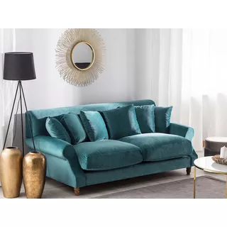 Beliani 3 Sitzer Sofa aus Samtstoff Glamourös EIKE  