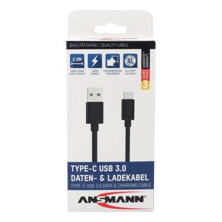 ANSMANN  1700-0081 USB Kabel 2 m USB 3.2 Gen 1 (3.1 Gen 1) USB A USB C Schwarz 