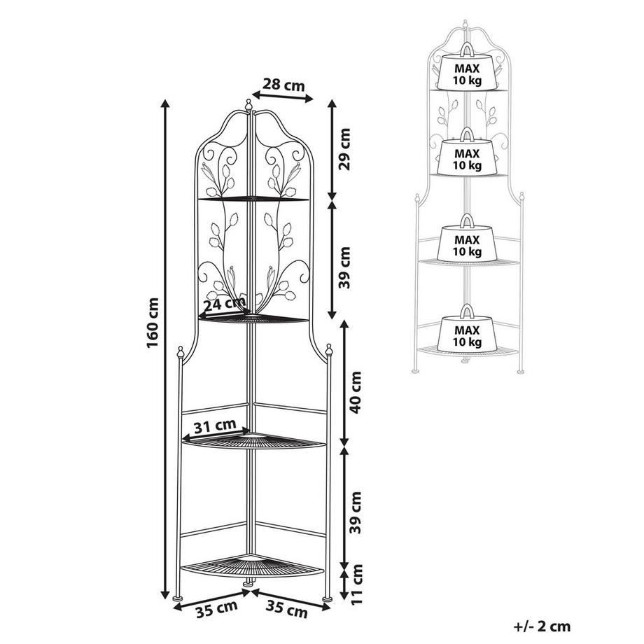 Beliani Eckregal aus Eisen Klassisch SIDERNO  