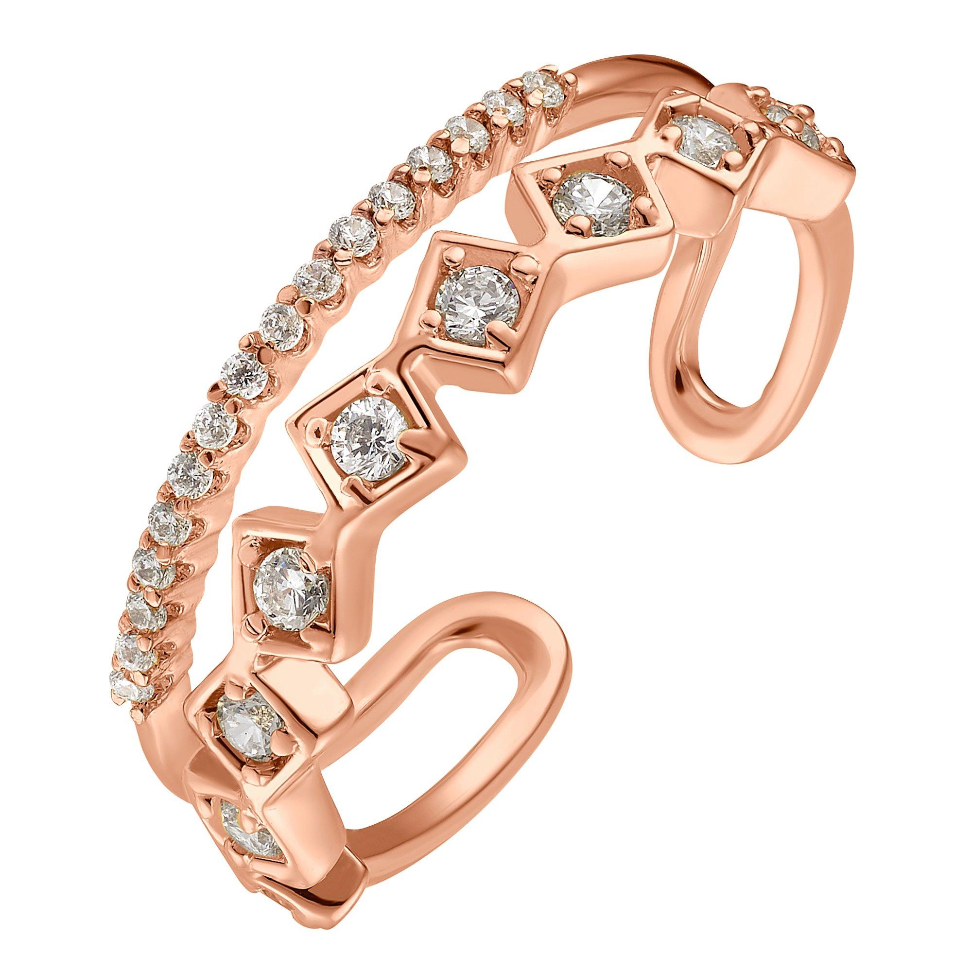 Image of Lina Silberfarben Poliert Damen Goldrosa 52