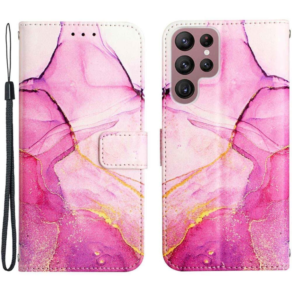 Cover-Discount  Galaxy S23 Ultra - Coque cuir pink Marble 