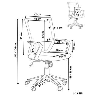 Beliani Chaise de bureau en Tissu maillé Moderne RELIEF  