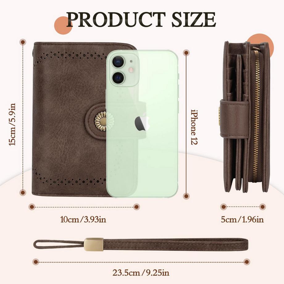 Only-bags.store Portafoglio Vintage in Pelle PU Grande Capacità  