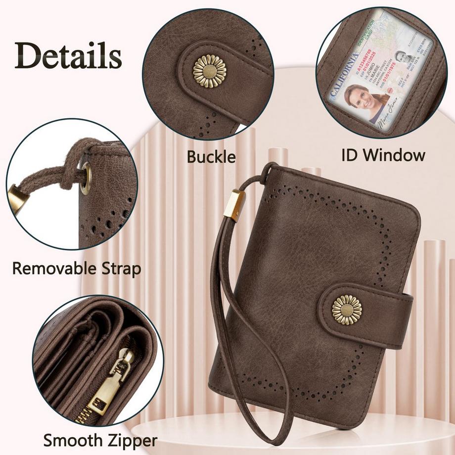 Only-bags.store Portafoglio Vintage in Pelle PU Grande Capacità  