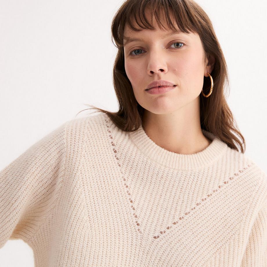 La Redoute Collections Maglione girocollo a maglia grossa in misto lana e alpaca  