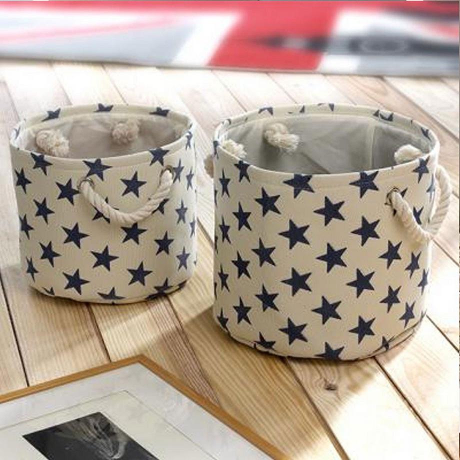 Calicosy Lot de 2 paniers en toile motif constellation  