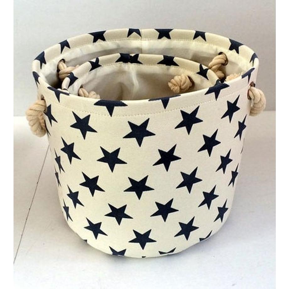 Calicosy Lot de 2 paniers en toile motif constellation  