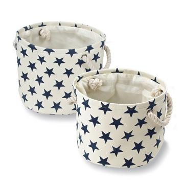 Lot de 2 paniers en toile motif constellation