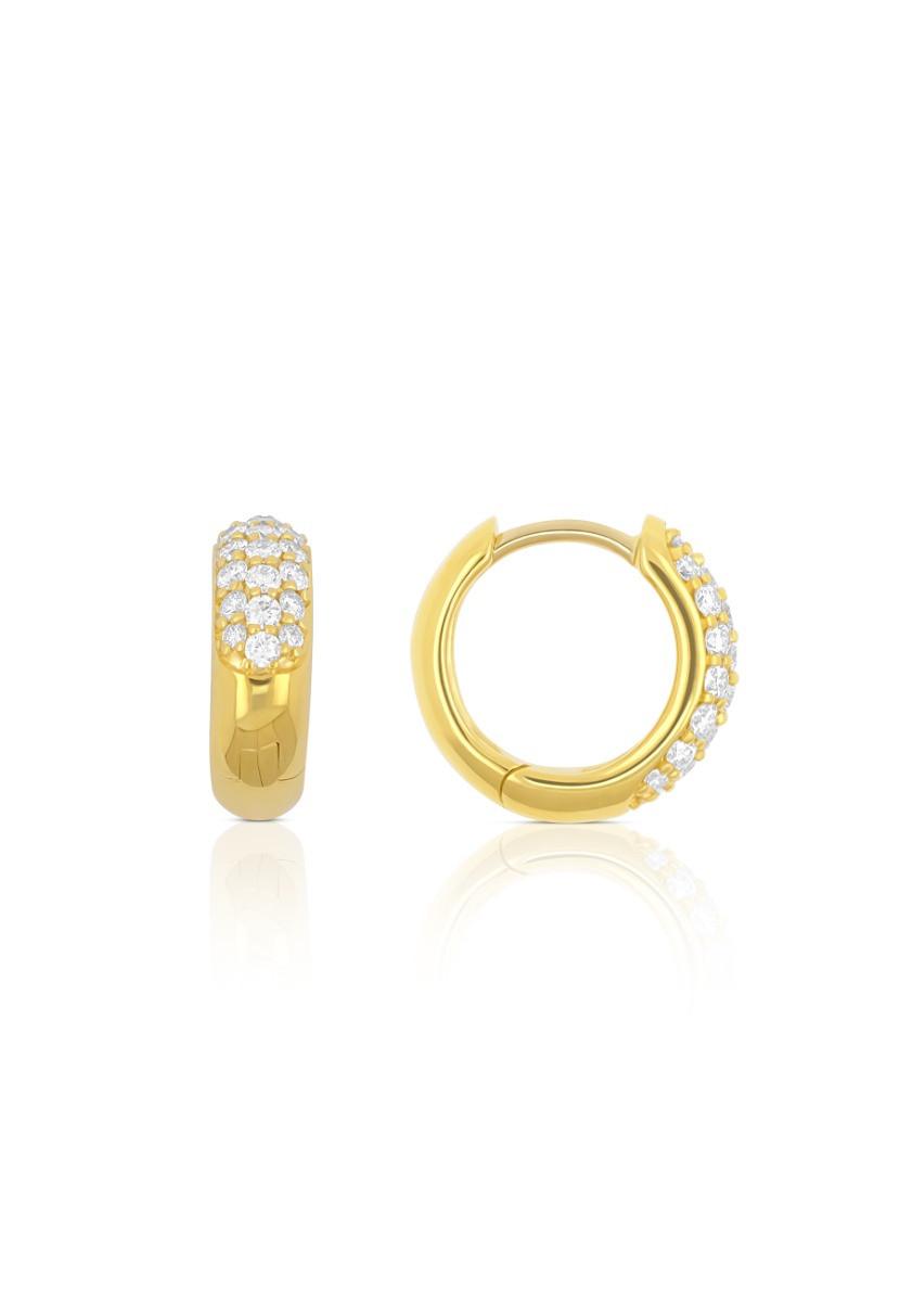 Image of Creolen Gelbgold 750 Brillanten 0.48ct. Scharnier 12mm Damen Gelbgold ONE SIZE