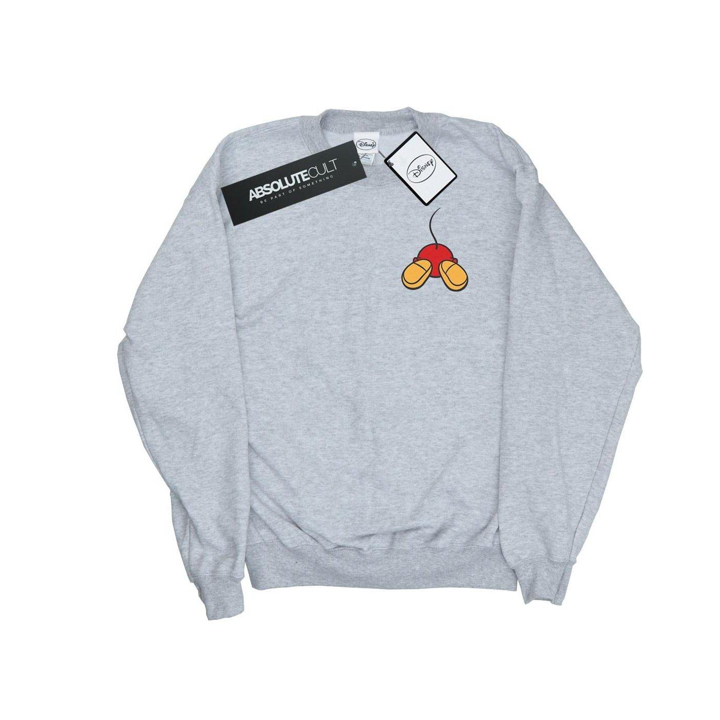 Image of Mickey Mouse Backside Breast Print Sweatshirt Unisex Grau 152-158