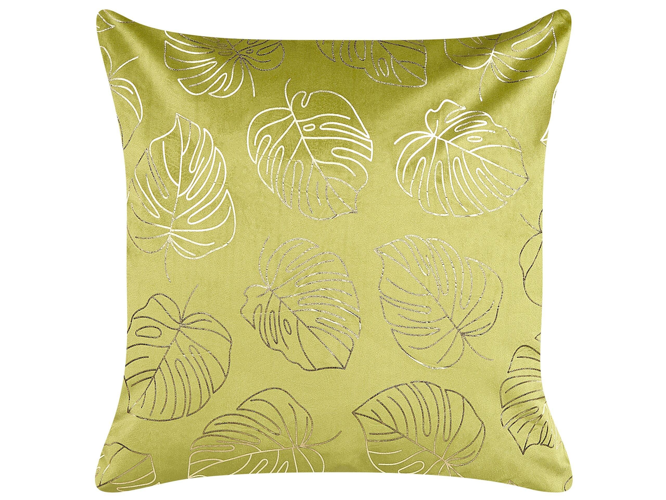 Beliani Lot de 2 coussins en Velours Glamour MONSTERA  