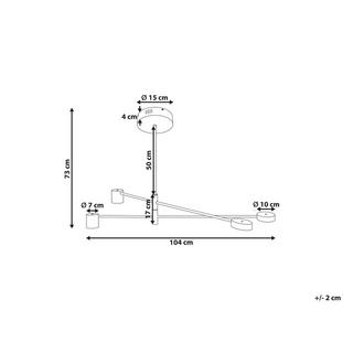 Beliani Lampe suspension en Métal Industriel BANDON  