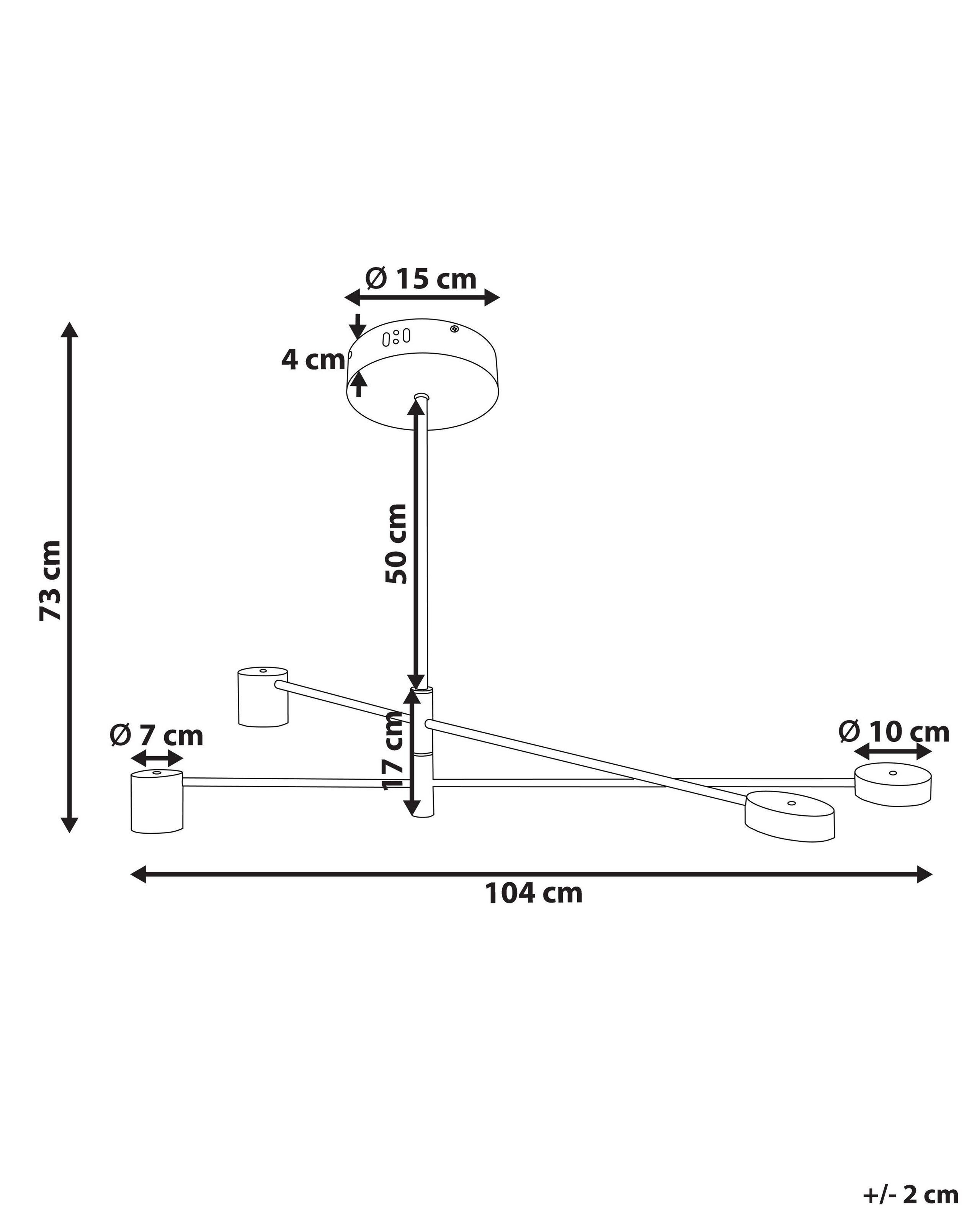 Beliani Lampe suspension en Métal Industriel BANDON  