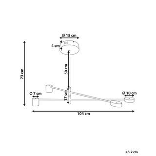 Beliani Lampe suspension en Métal Industriel BANDON  