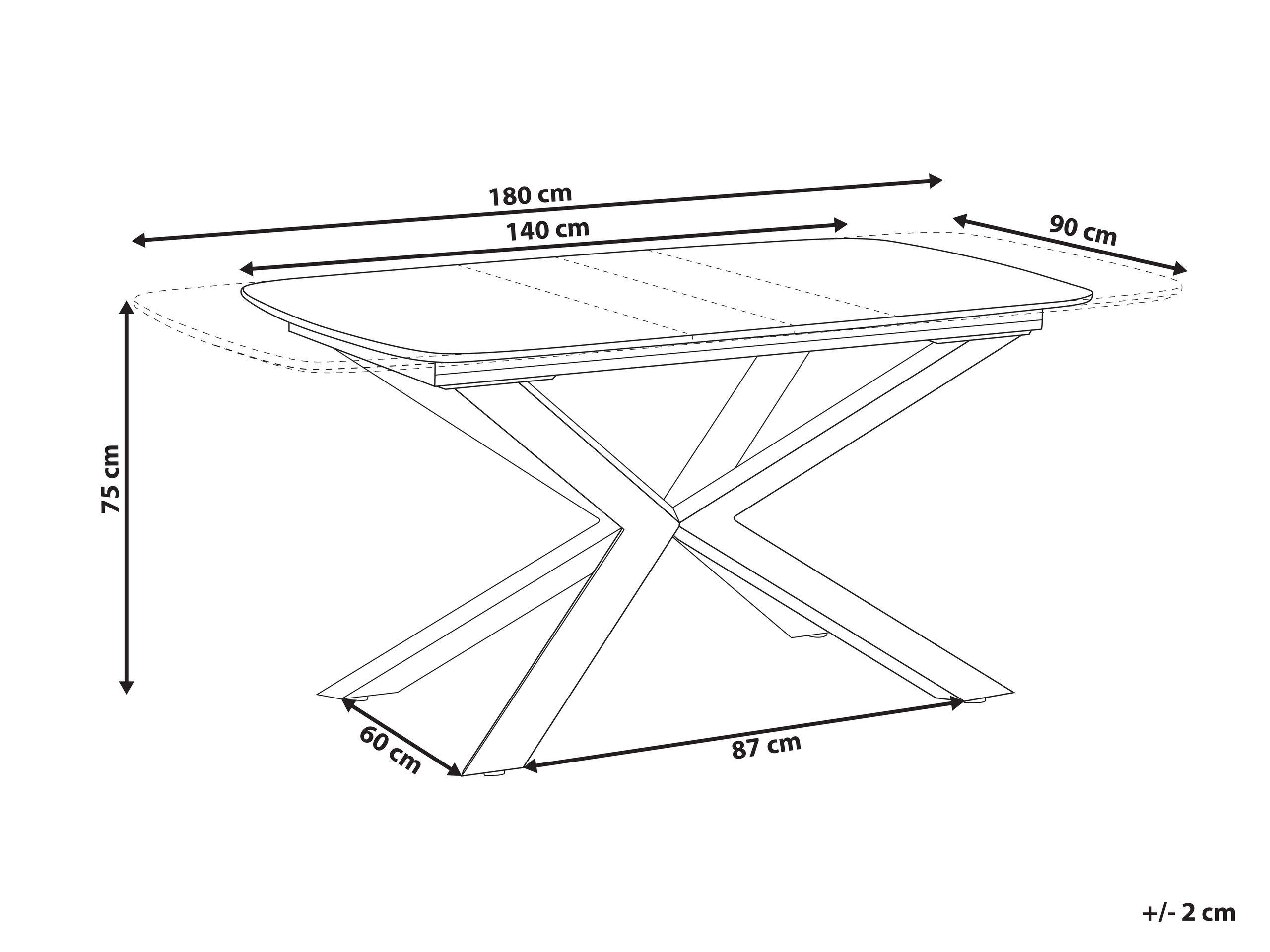 Beliani Table de salle à manger extensible en MDF Moderne GAIRDNER  