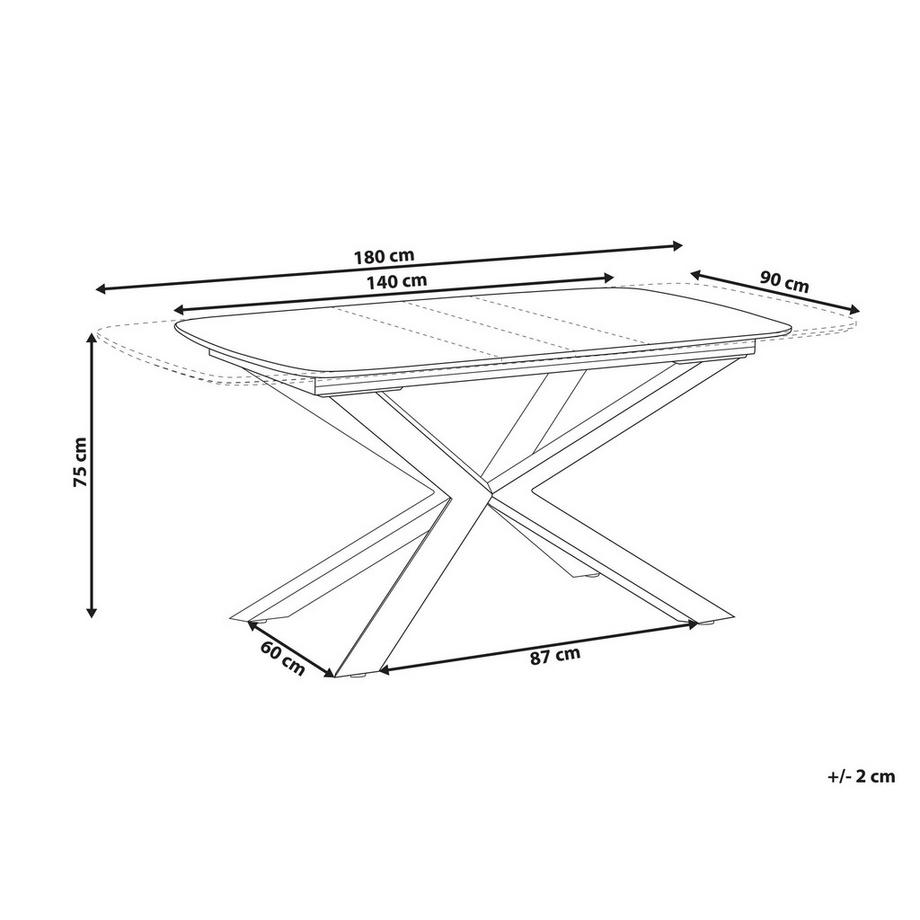 Beliani Table de salle à manger extensible en MDF Moderne GAIRDNER  