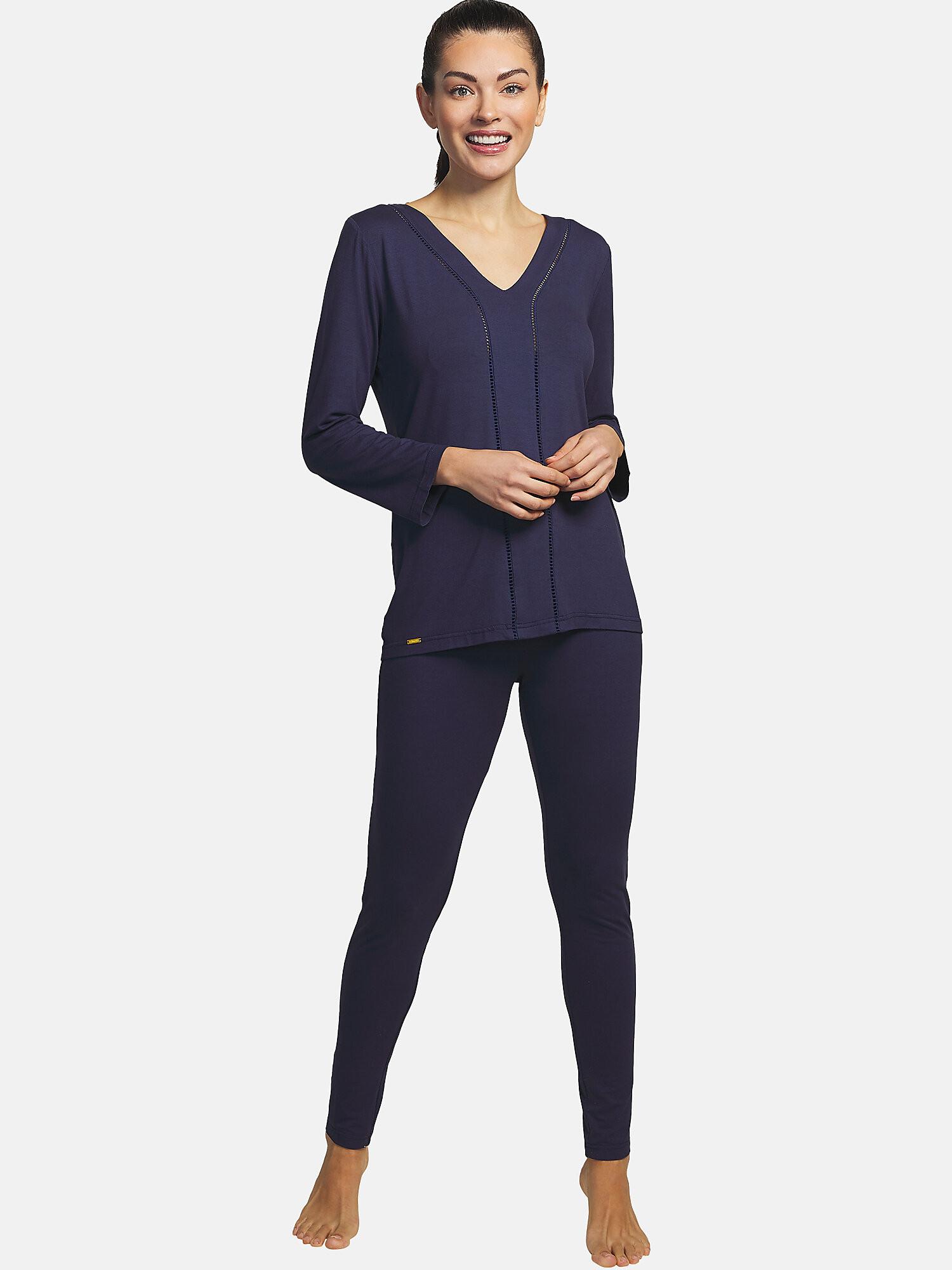 Image of Freizeit- Und Indoor-outfit Pyjama Leggings Top Vainica Unisex Königsblau L
