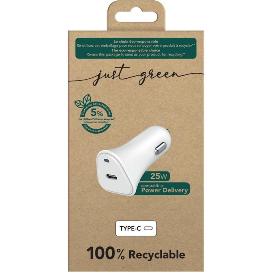 Just green  Caricatore auto Power Delivery da 25 W 