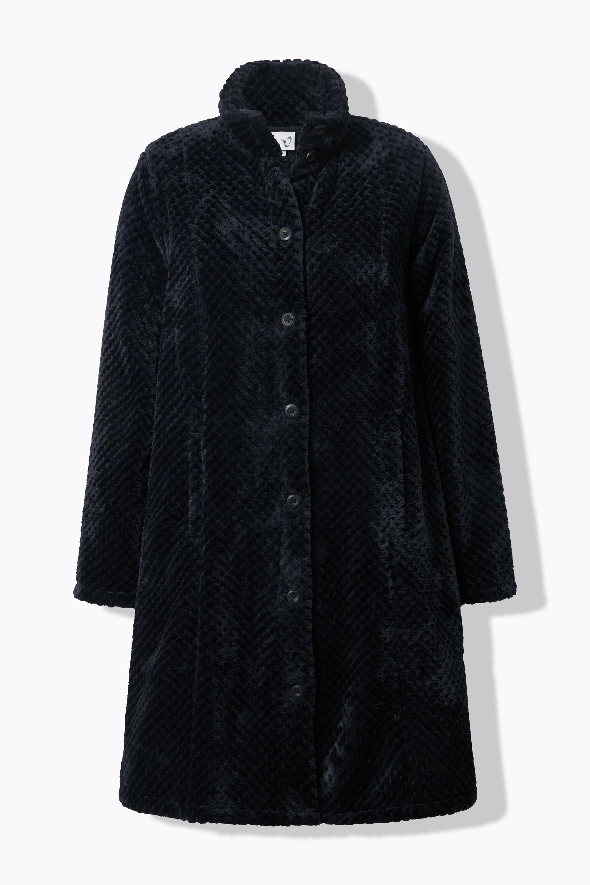 Ulla Popken Giacca Morbida Collo Alto Linea Ad A Maniche Lunghe  