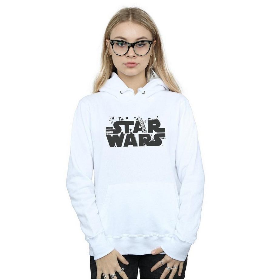 STAR WARS Star Wars Logo Felpa con cappuccio  
