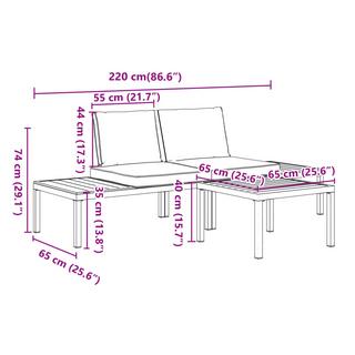 VidaXL Garten sofagarnitur aluminium  