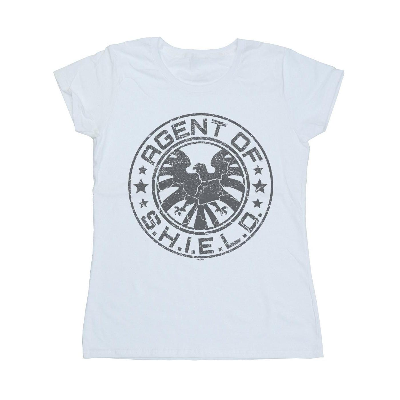 Image of Avengers Shield Beaten Circle Tshirt Damen Weiss M