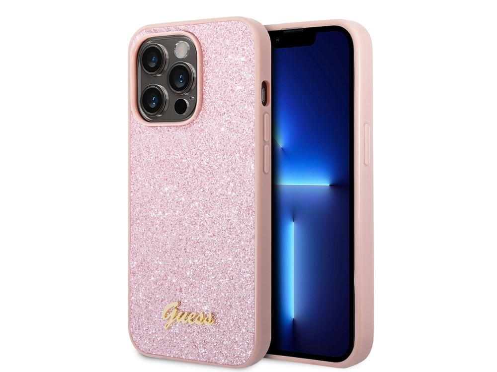 GUESS  Coque iPhone 14 Pro Max Glitter Script 
