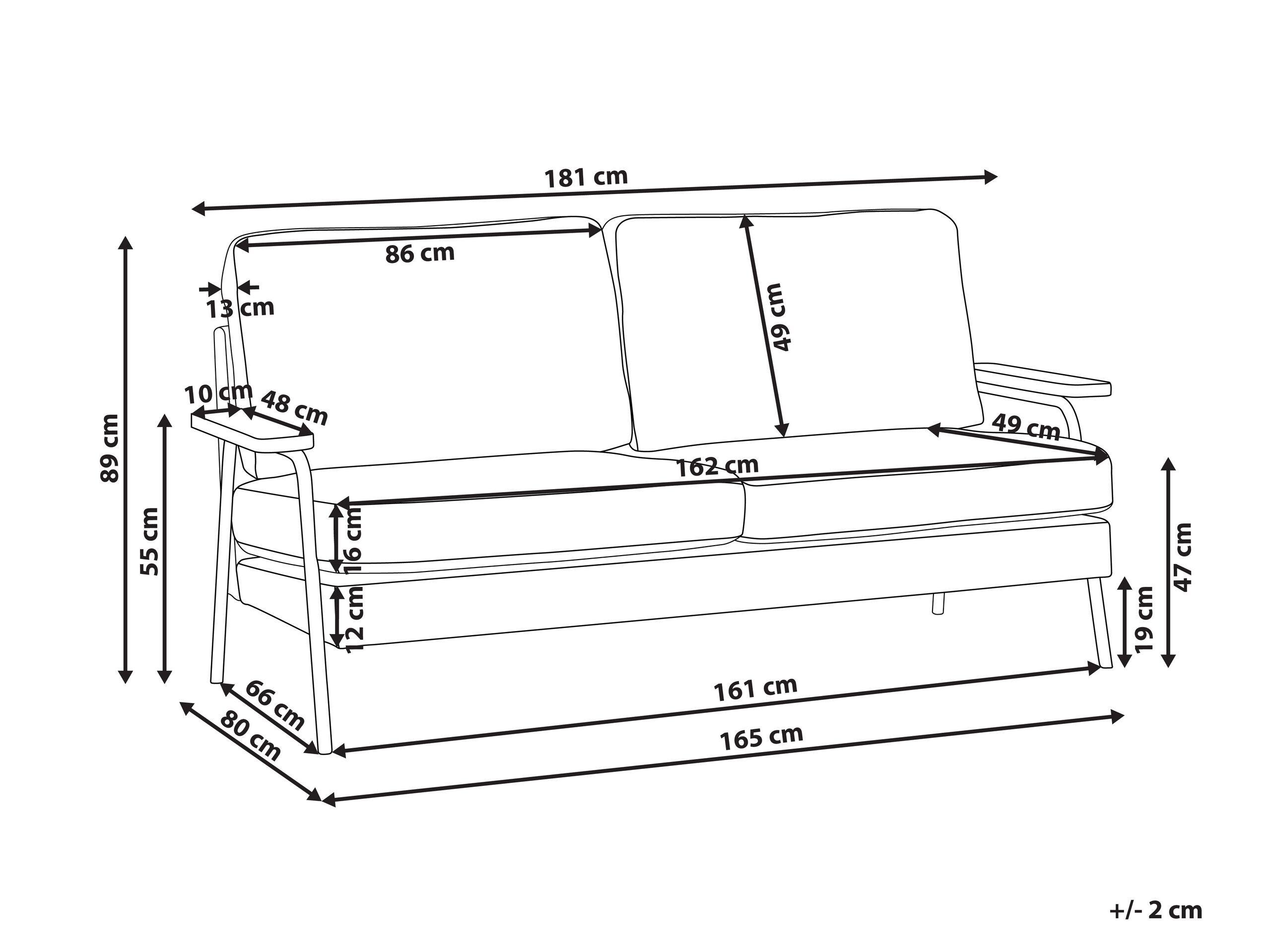 Beliani 3 Sitzer Sofa aus Cord Klassisch AKRANES  