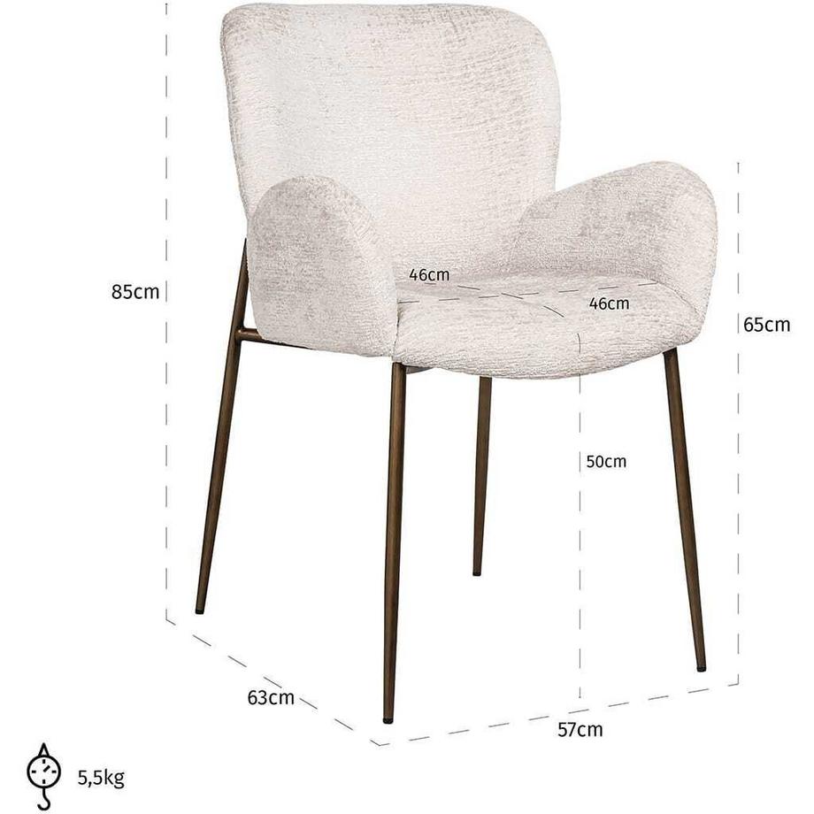 mutoni Esszimmerstuhl Amber cream fusion  