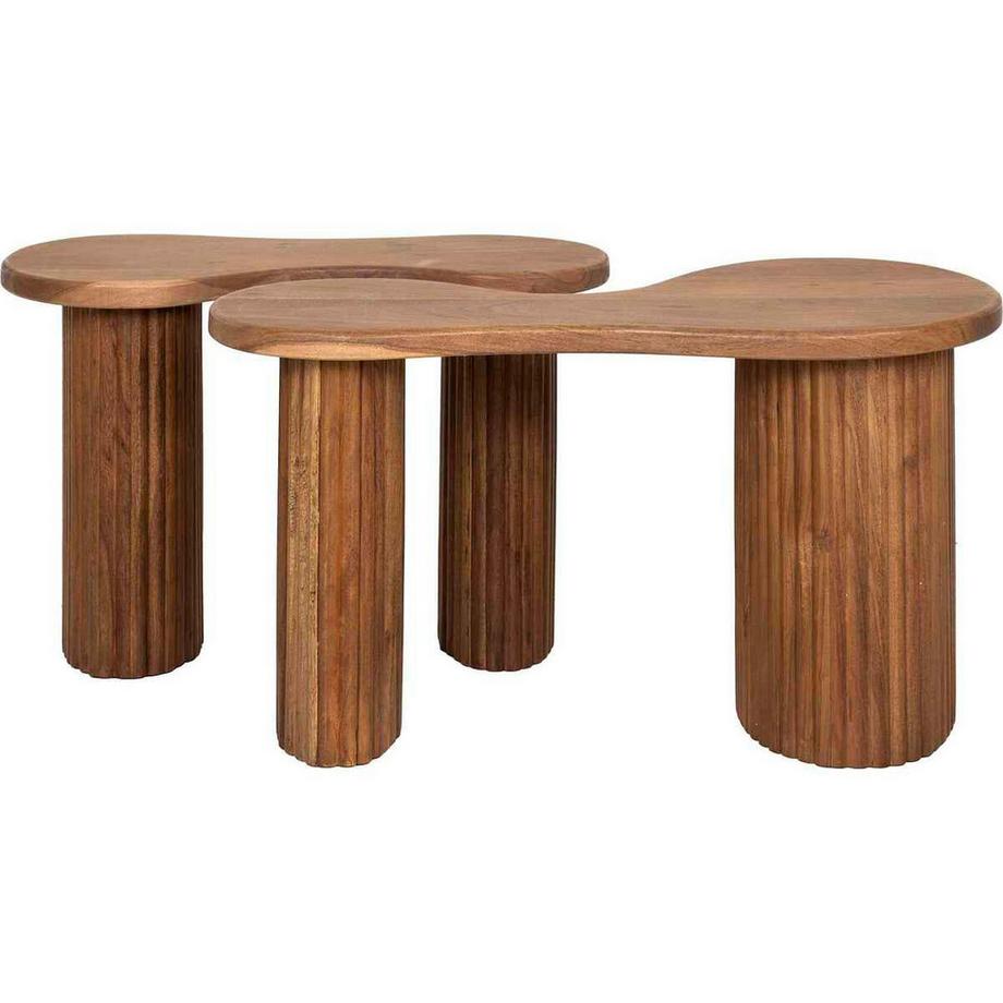Tavolino Fuse in acacia naturale (set di 2)