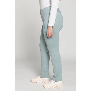 Ulla Popken  Pantalon, couture de séparation, poches zippées, ceinture élastique 