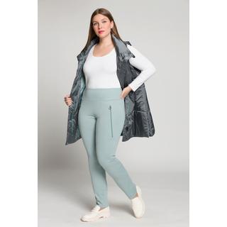 Ulla Popken  Pantalon, couture de séparation, poches zippées, ceinture élastique 