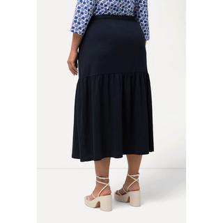 Ulla Popken Jerseyrock A-Linie mit Volant und Elastikbund  