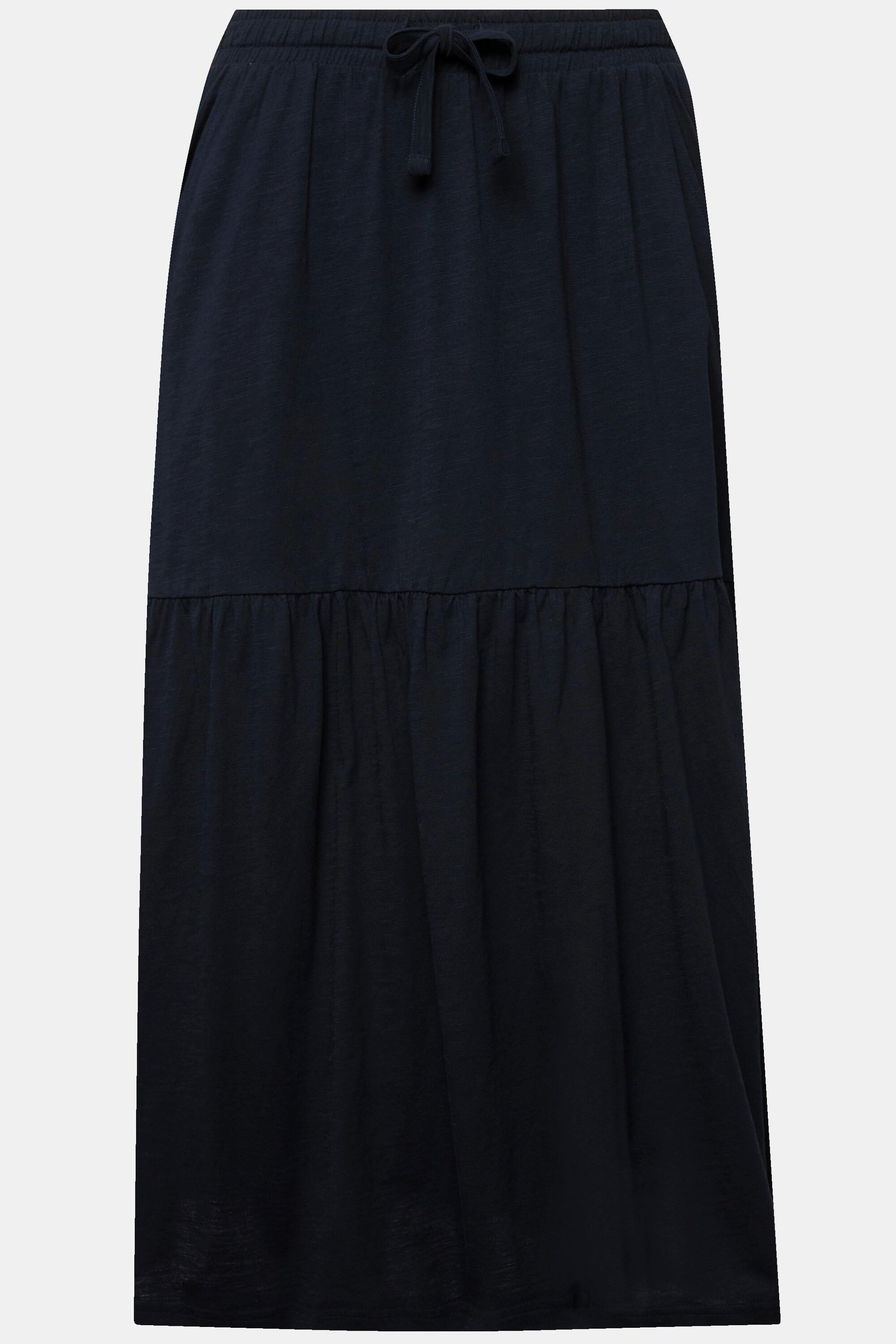 Ulla Popken Jerseyrock A-Linie mit Volant und Elastikbund  