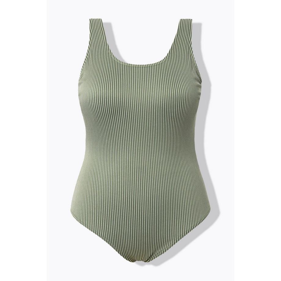 Studio Untold Maillot de bain rayé scintillant bonnets souples  