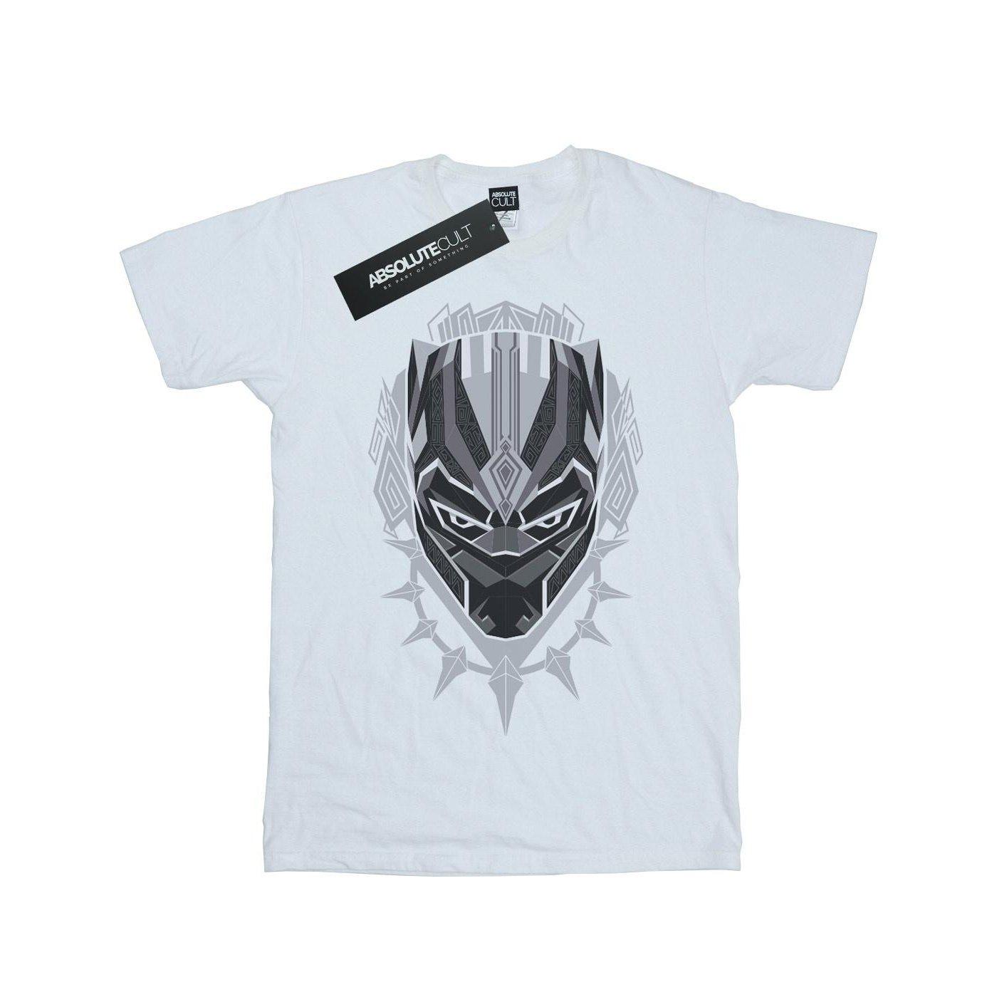 Image of Black Panther Head Tshirt Unisex Weiss 152-158